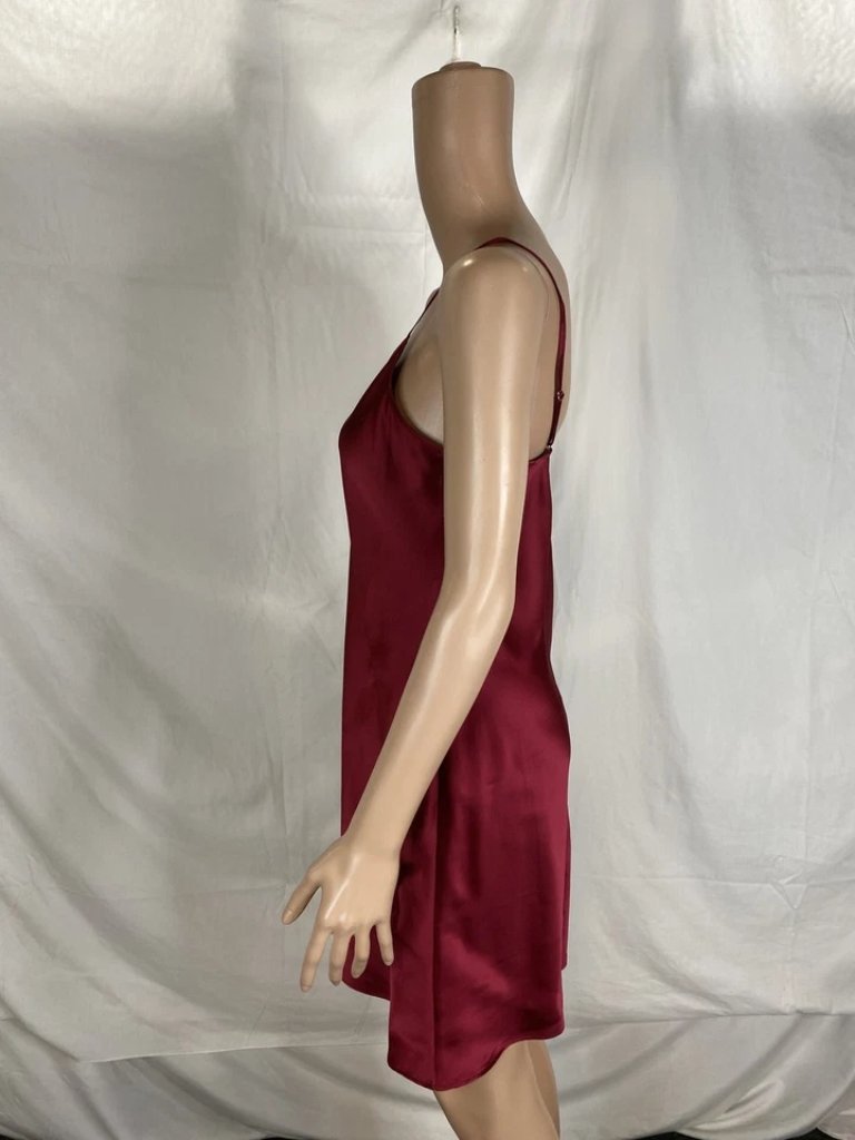 Lilysilk Womens Feminine Silk Chemise Camisole Nightgown Size S Claret Red — image 7 of 8